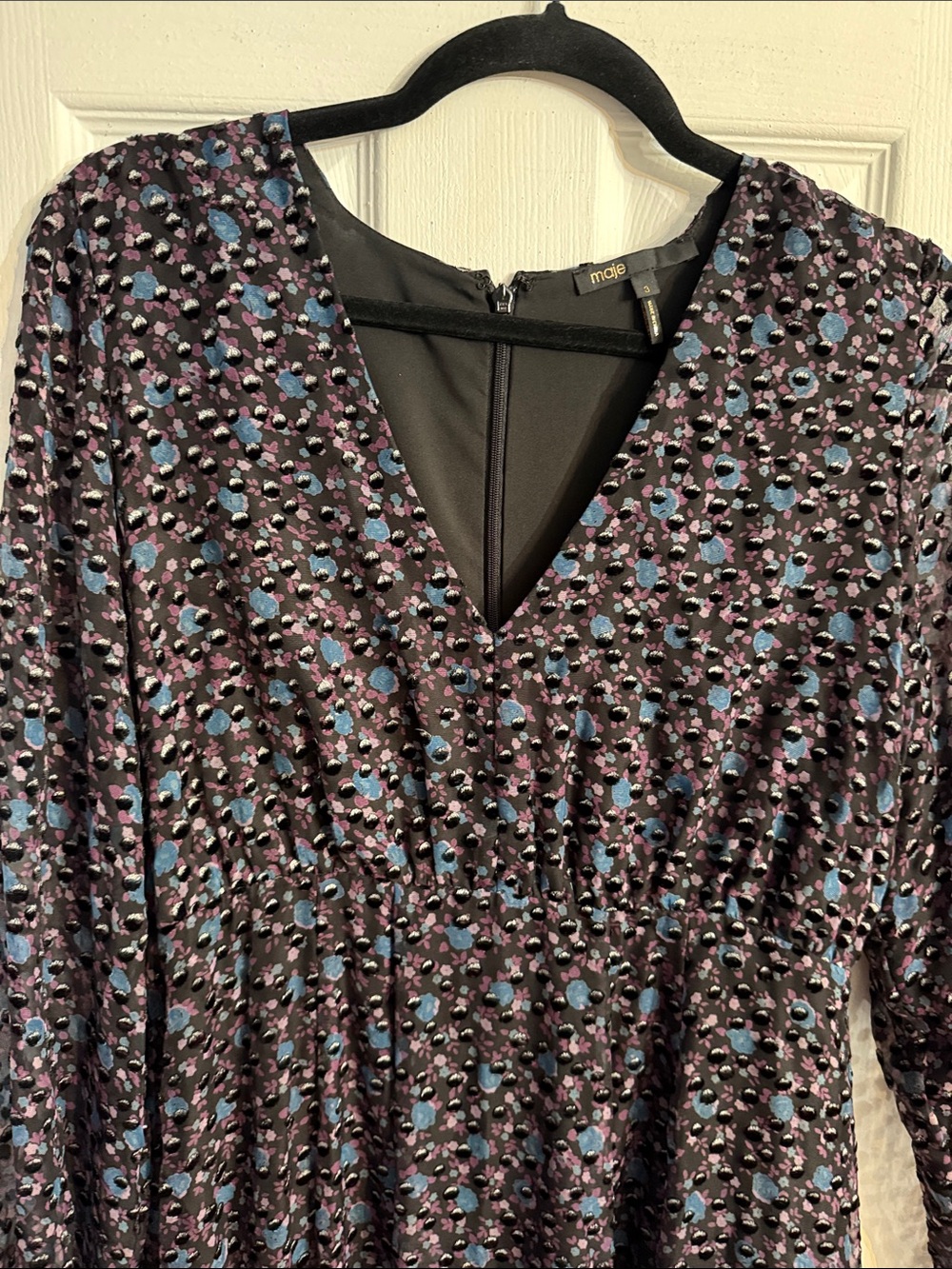 Maje Asymmetric long-sleeve Midi Dress - 3 (L) ๐ - Picture 5 of 6